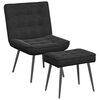vidaXL Relaxsessel mit Hocker Schwarz Samt