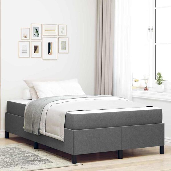 vidaXL Boxspringbett Dunkelgrau 120 x 200 cm Stoff