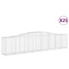vidaXL Gabionen mit Hochbogen 25 Stk. 400x50x80/100cm Verzinktes Eisen