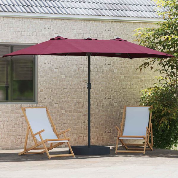 vidaXL Garten-Sonnenschirm Bordeauxrot 385 x 209 x 244 cm Polyester