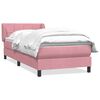 vidaXL Boxspringbett mit Matratze Rosa 100x210 cm Samt