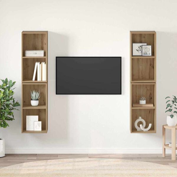 vidaXL TV-Schrankset 4 pcs Artisan-Eiche 37 x 37 x 72 cm Holzwerkstoff