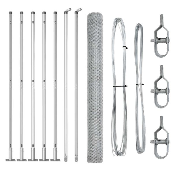 vidaXL Zaunpfosten Silber 10 x 1,6 m (13 mm Netz) Stahl