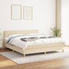 vidaXL Boxspringbett mit Matratze Creme 160x200 cm Stoff
