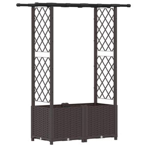 vidaXL Hochbeet mit Rankgitter und Dach Braun 124,5 x 40 x 136 cm PP