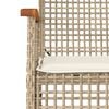 vidaXL 7-tlg. Garten-Essgruppe mit Kissen Beige Poly Rattan