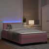 vidaXL LED Boxspringbett mit Matratze mit LED Rosa 120 x 190 cm Samt