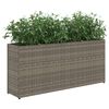 vidaXL Pflanzk&uuml;bel mit 2 T&ouml;pfen 2 Stk. Grau 90x20x40 cm Poly Rattan
