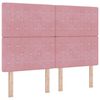 vidaXL Boxspringbett mit Matratze mit Kopfteil Rosa 140 x 190 cm Samt