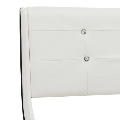 vidaXL Bett mit Matratze Weiß Kunstleder 160 x 200 cm