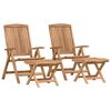 vidaXL Garten Essgruppe 4 pcs Braun Massivholz Teak