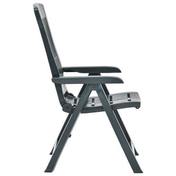 vidaXL Verstellbare Gartenstühle 2 Stk. Kunststoff Grün