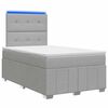 vidaXL LED Boxspringbett mit Matratze Hellgrau 120 x 190 cm Stoff
