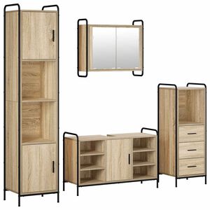 vidaXL Badezimmerschrank-Set 4 stk. Sonoma-Eiche 40 x 36 x 181 cm