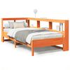 vidaXL Massivholzbett mit Regal ohne Matratze Wachsbraun 90x200 cm