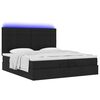 vidaXL Ottoman-Bett mit Matratzen & LEDs Schwarz 200x200 cm Stoff