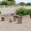 vidaXL Gartensofa-set mit Kissen 11 pcs Beige Poly Rattan