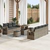 vidaXL Garten-Sofa-Set 10 pcs Grau Poly-Rattan