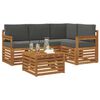 vidaXL M&ouml;belsets mit Kissen 5 pcs Natur und Anthrazit Holzwerkstoff
