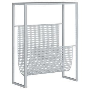 vidaXL Zeitschriftenst&auml;nder Silbern 35x15x45 cm Stahl