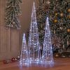 vidaXL Weihnachtsbaum mit 90 LEDs 3 pcs Kaltwei&szlig; 20 x 20 x 80 cm Acryl