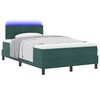 vidaXL LED Boxspringbett mit Matratze Dunkelgr&uuml;n 120 x 190 cm Samt