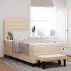 vidaXL Boxspringbett mit Kissen mit Kopfteil Creme 100 x 200 cm Stoff