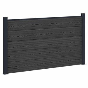 vidaXL zaunset 180 x 105 cm WPC und Aluminium Schwarz
