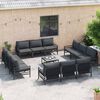 vidaXL Gartensofa-set mit Kissen 12 pcs Schwarz Stahl