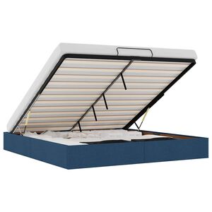 vidaXL Ottoman-Bett ohne Matratze Blau 160x200 cm Stoff