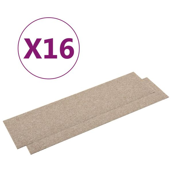 vidaXL Teppichfliesen 16 Stk. 4 m&sup2; 25x100 cm Hellbeige