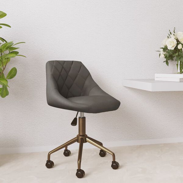 vidaXL Esszimmerstuhl Drehbar Dunkelgrau Samt