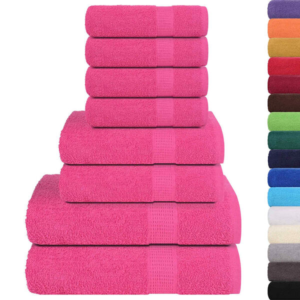 vidaXL 8-tlg. Handtuch-Set FROGN Rosa 100 % Baumwolle