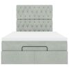 vidaXL Ottoman-Bett mit Matratzen & LEDs Hellgrau 120x190 cm Samt