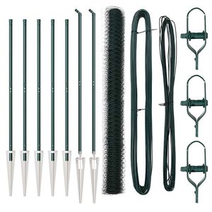 vidaXL Sechseckzaun mit Pfosten 10 x 1,5 m PVC-beschichteter Stahl