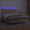 vidaXL Boxspringbett mit Matratze & LED Cappuccino-Braun 160x200cm