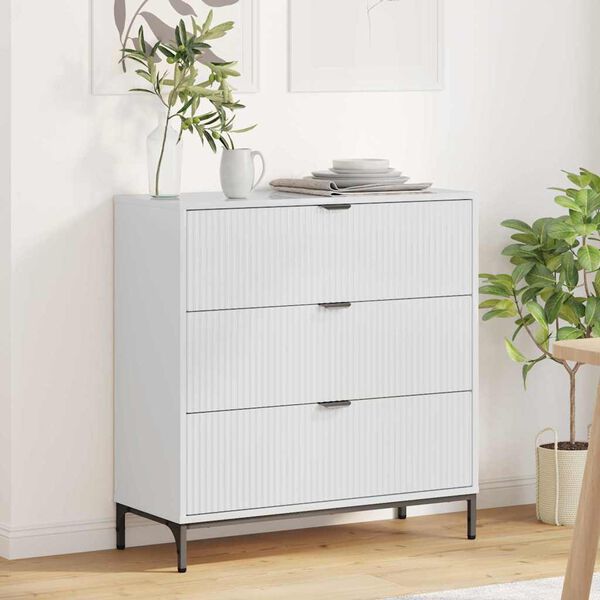 vidaXL Sideboard Hochglanz Wei&szlig; 79,5 x 33 x 82 cm Holzwerkstoff