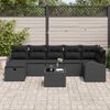 vidaXL Sofa Set mit Kissen mit Speicher 8 pcs Schwarz Poly-Rattan