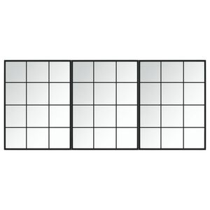 vidaXL Wandspiegel 3 Stk. Schwarz 80x60 cm Metall
