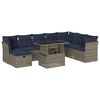 vidaXL 9-teiliges Gartensofa-Set mit Kissen, grau, Polyrattan