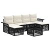 vidaXL Gartensofa-set 7 pcs Schwarz Poly-Rattan