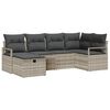 vidaXL Sofa Set 6 Stk. 6-Sitzanzahl Hellgrau Poly-Rattan