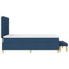 vidaXL Boxspringbett mit Matratze mit Kopfteil Blau 160 x 200 cm Stoff