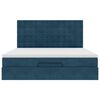 vidaXL Ottoman-Bett mit Matratzen & LEDs Dunkelblau 180x200 cm Samt