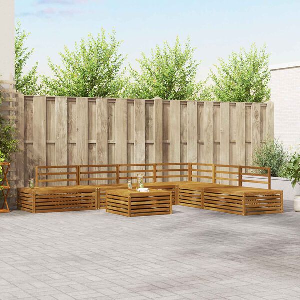 vidaXL Outdoor-Sofagarnitur 7 St&uuml;ck Natur Massivholz Akazie