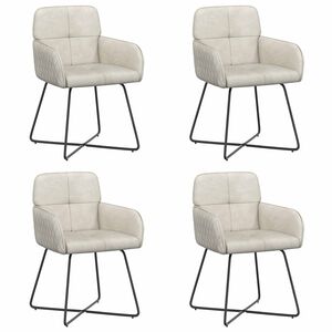 vidaXL Esszimmerst&uuml;hle 4 pcs Samt (V) Creme 59 x 56,5 x 86 cm