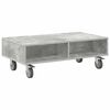 vidaXL Beistelltisch mit R&auml;dern Beton Grau 90 x 50 x 30 cm