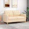 vidaXL 2-Sitzer-Sofa Creme 140 cm Stoff