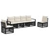 vidaXL Gartensofa-set 6 stk. Schwarz Poly-Rattan