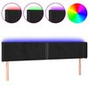 vidaXL LED Kopfteil Schwarz 183x16x78/88 cm Samt